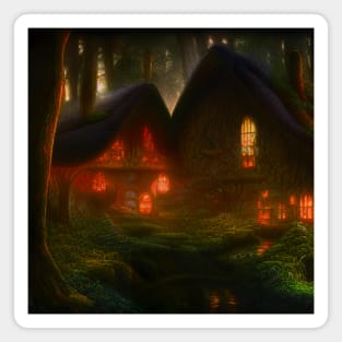 Magical Fantasy with lights In a Greenary Landscape, Beautiful Nature Magnet